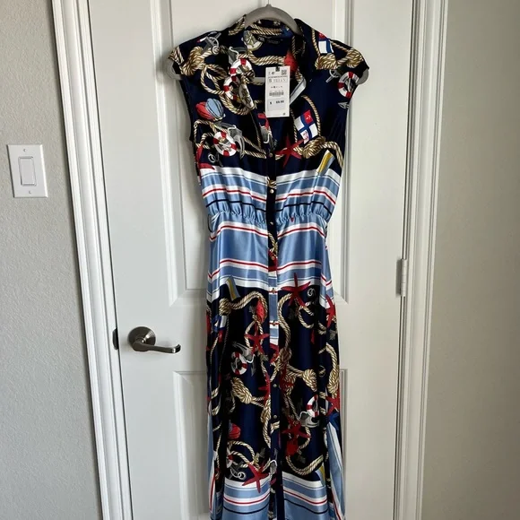 knee length dresses for ladies Zara Stripe Midi Dress